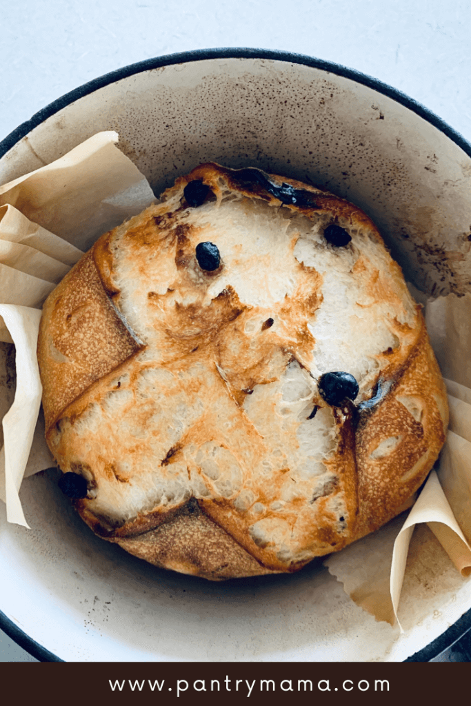 A lighter crust works better with this maple blueberry and sweet lemon zest sourdough