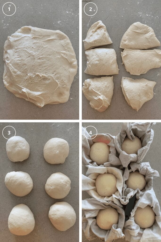 How to divide and shape mini sourdough rolls