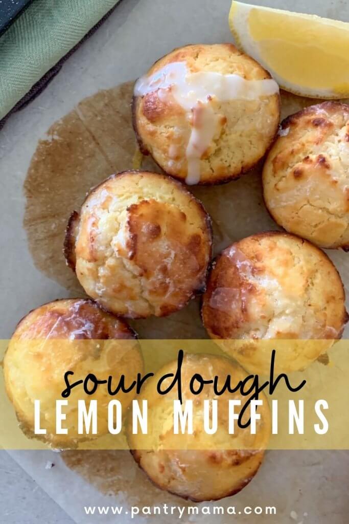 Sourdough lemon muffins pin image