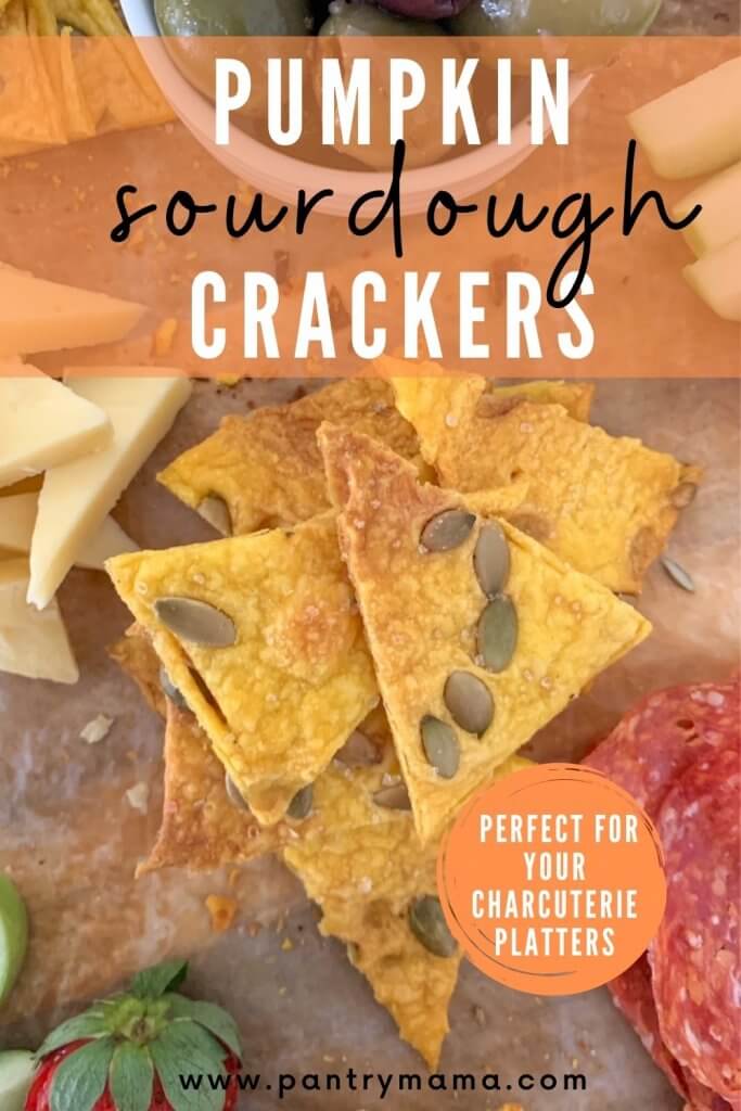 Pumpkin sourdough crackers