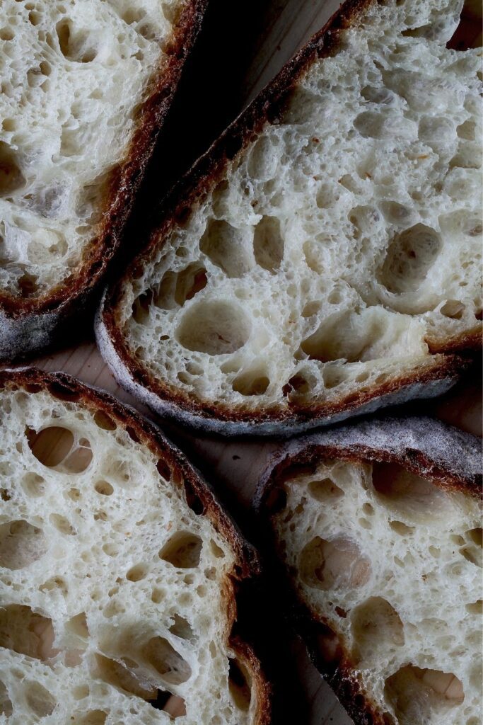 Open crumb sourdough bread